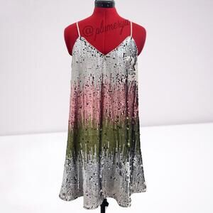 Loveriche Ombre Matte Sequin Cami Slip Dress Size S